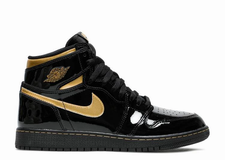 Jordan 1 Retro High Black Metallic Gold (2020) synthetic track running wear