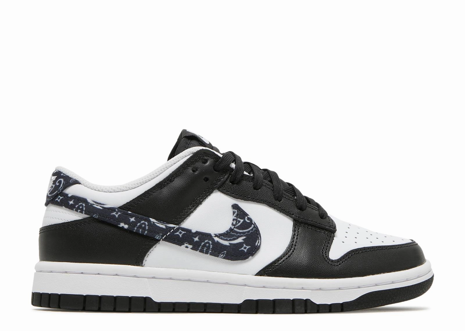 running on the beach running shoes for beginner female runners Nike Dunk Low Essential Paisley Pack Black (W)