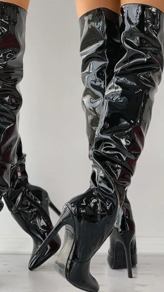 Mature Black Over The Knee Boots