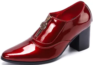 Men's 5G Zipper Cuban Heel Leather Loafer