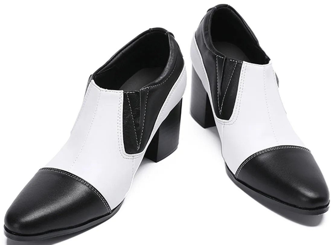 Men's Cuban Heel Leather Opera Pumps