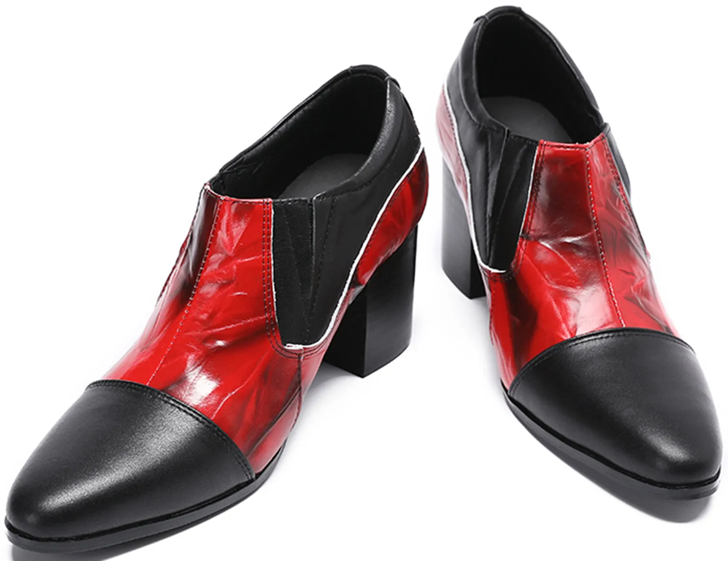 Men's Cuban Heel Leather Opera Pumps