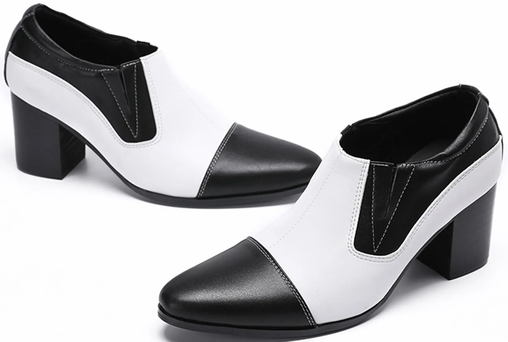 Men's Cuban Heel Leather Opera Pumps