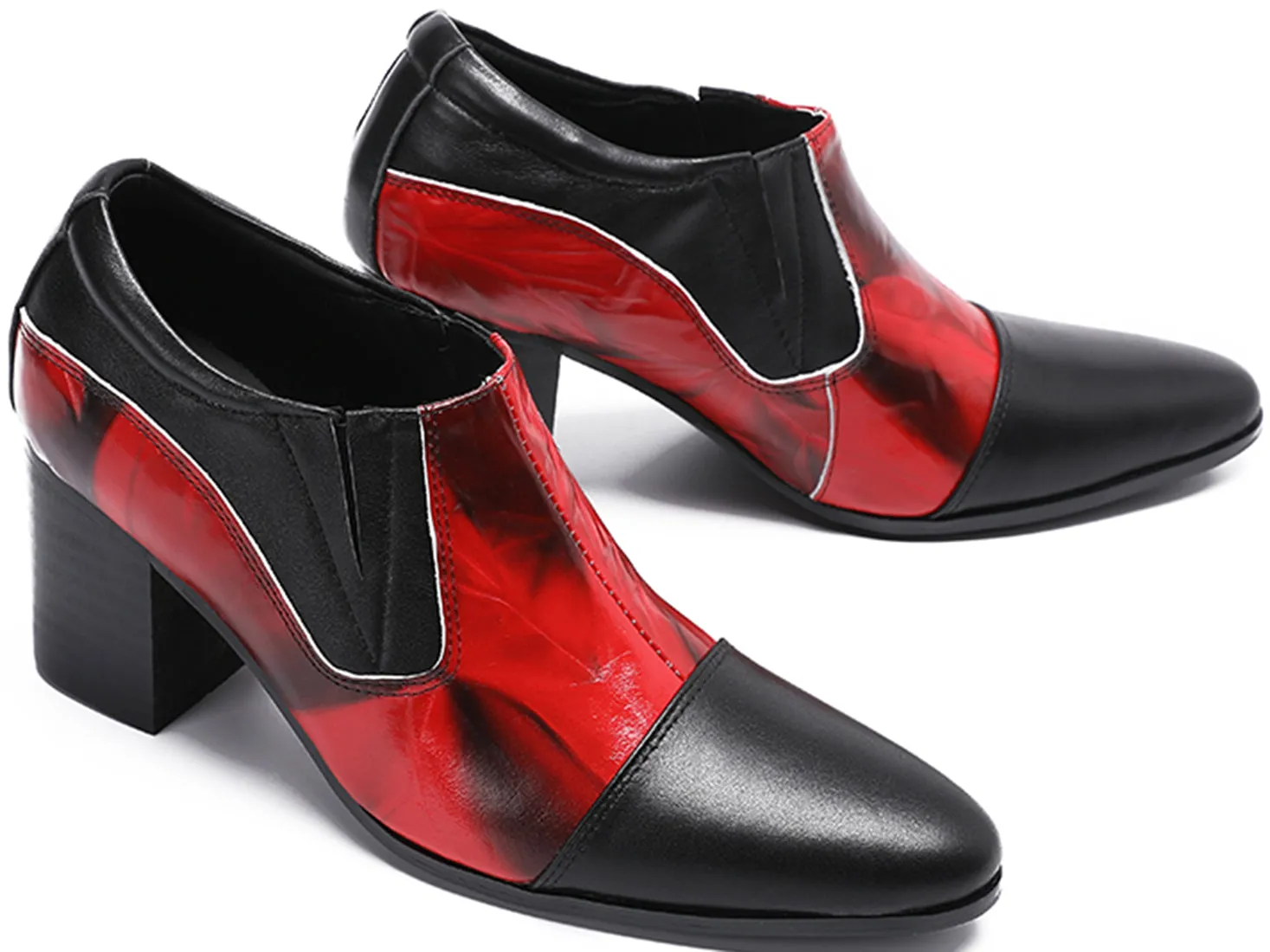 Men's Cuban Heel Leather Opera Pumps