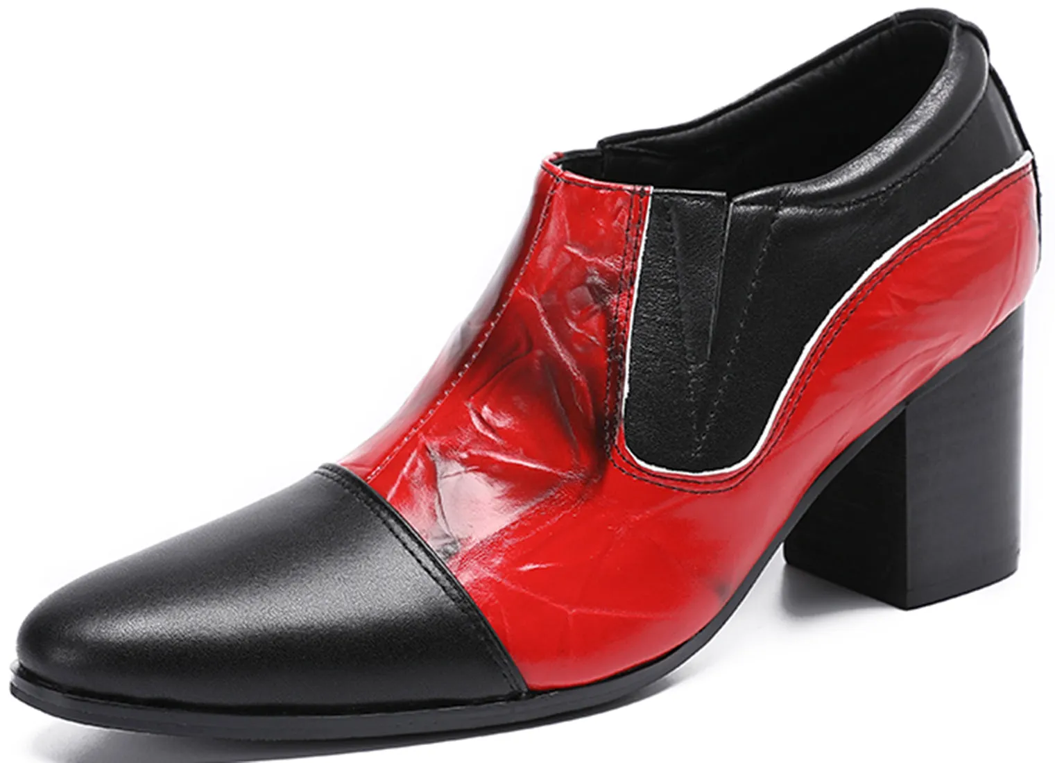 Men's Cuban Heel Leather Opera Pumps