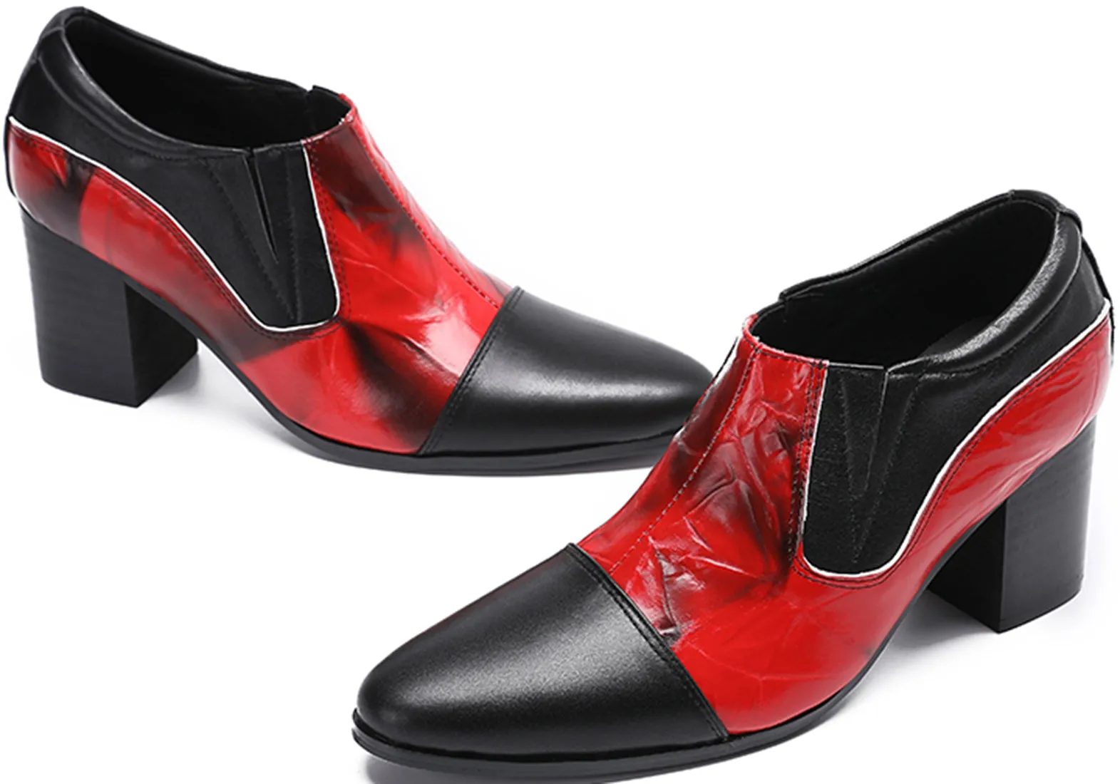 Men's Cuban Heel Leather Opera Pumps