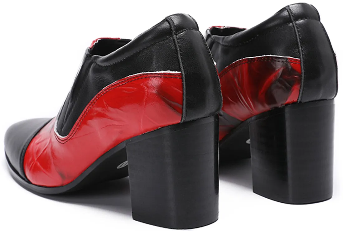 Men's Cuban Heel Leather Opera Pumps