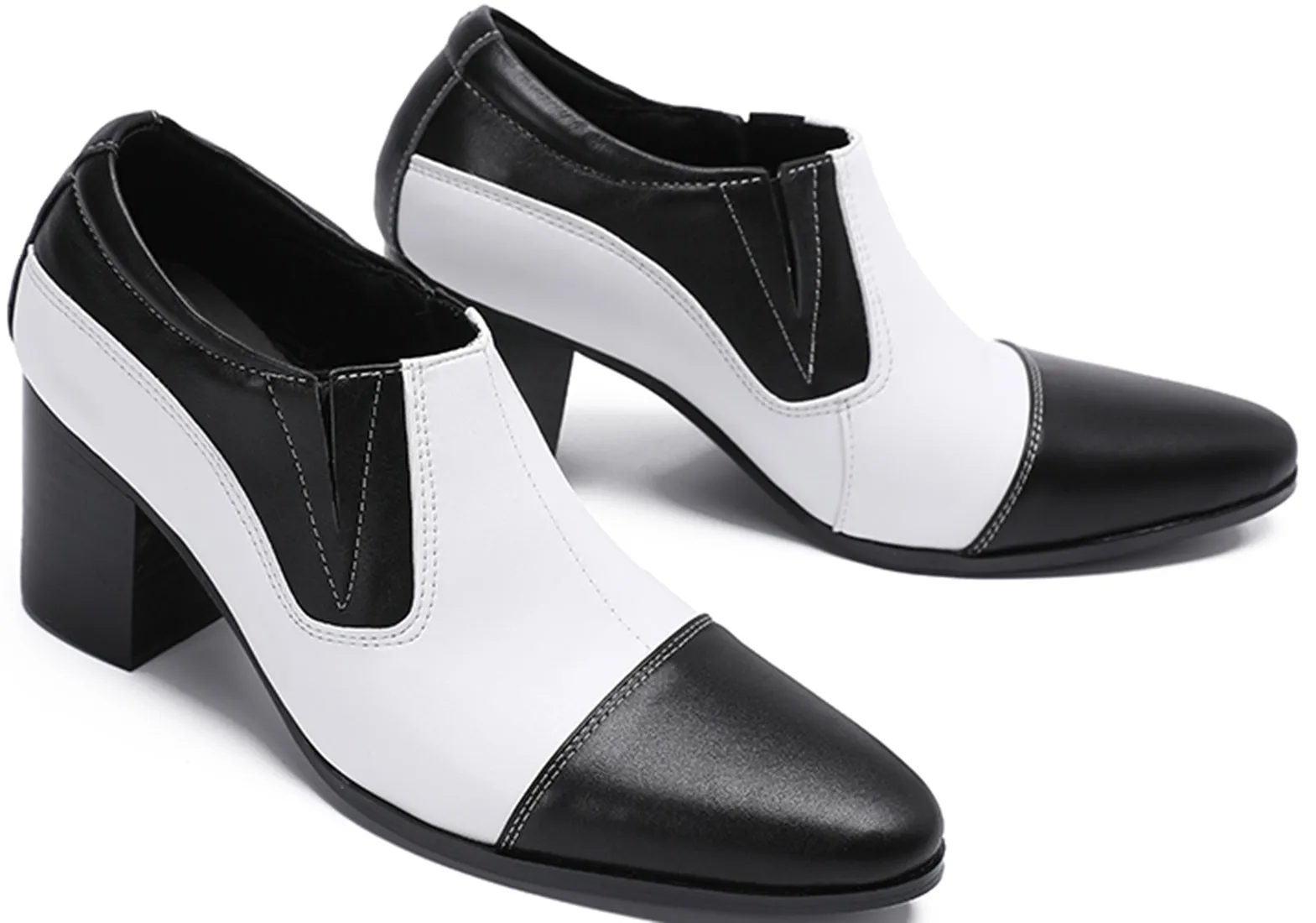 Men's Cuban Heel Leather Opera Pumps