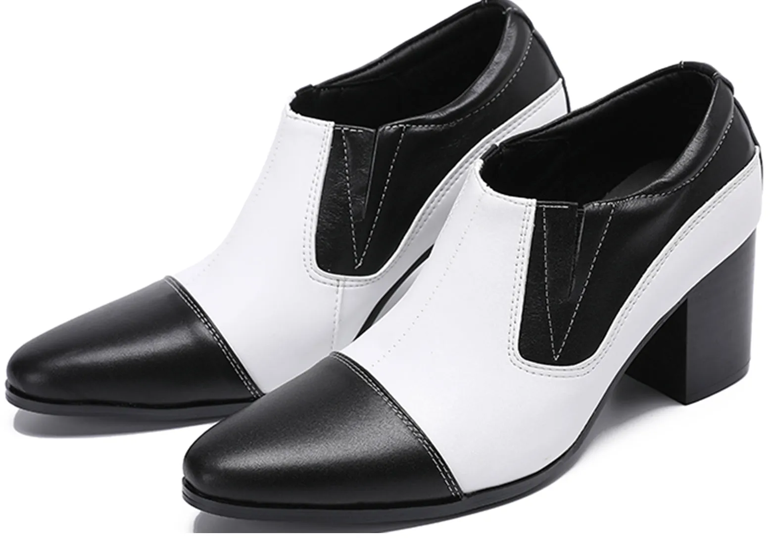 Men's Cuban Heel Leather Opera Pumps