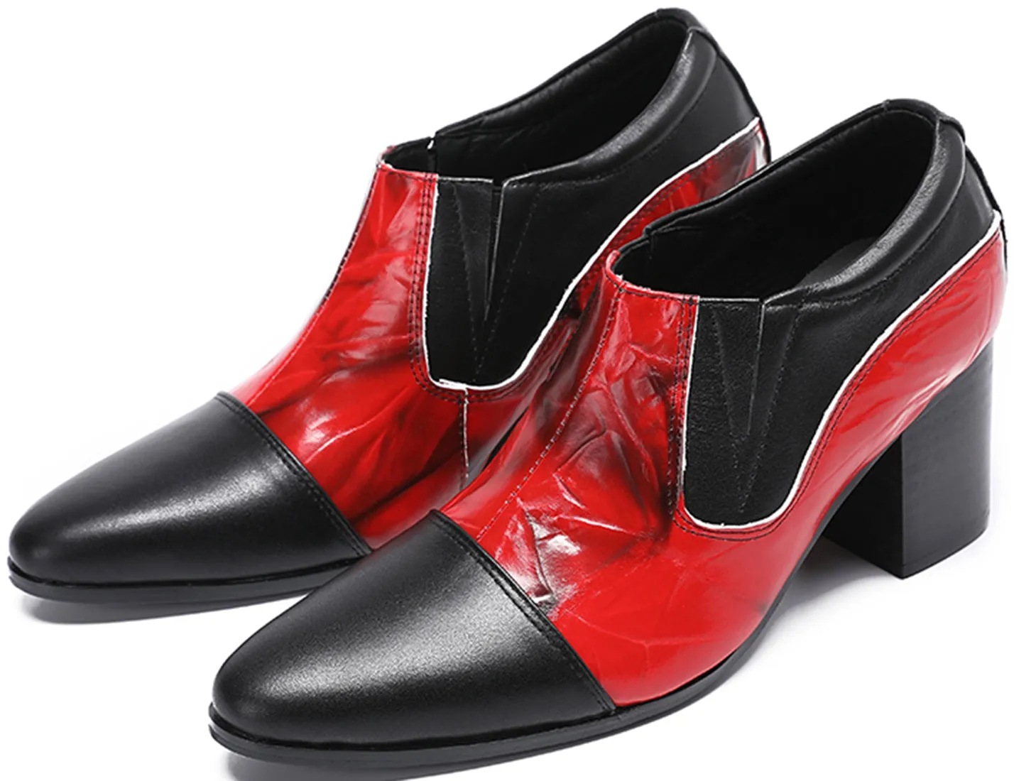 Men's Cuban Heel Leather Opera Pumps