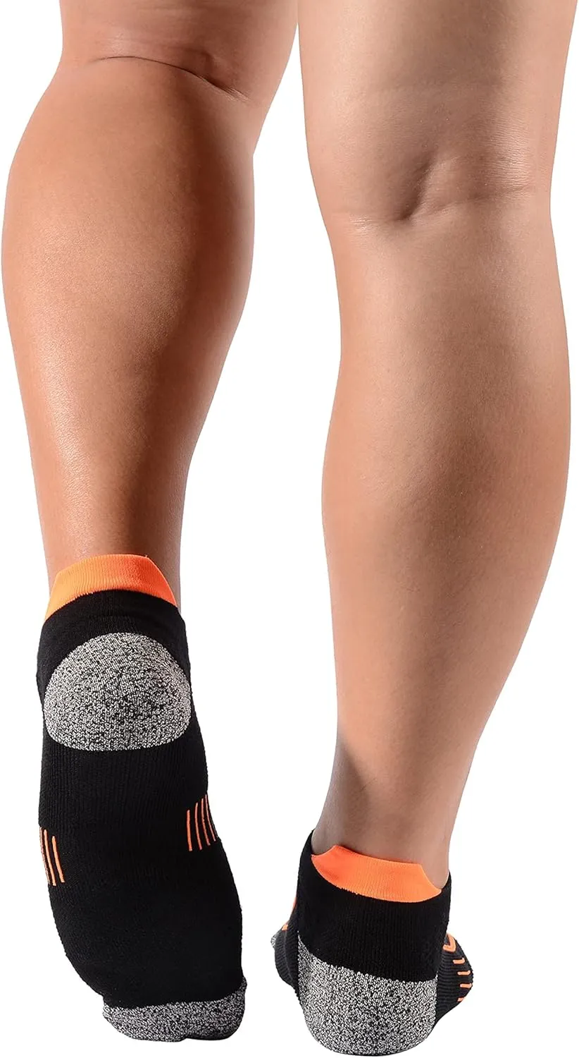 Men's Cushioned Anti Odor Blister Proof Quarter Crew Low Cut Compression Running Trekking Socks