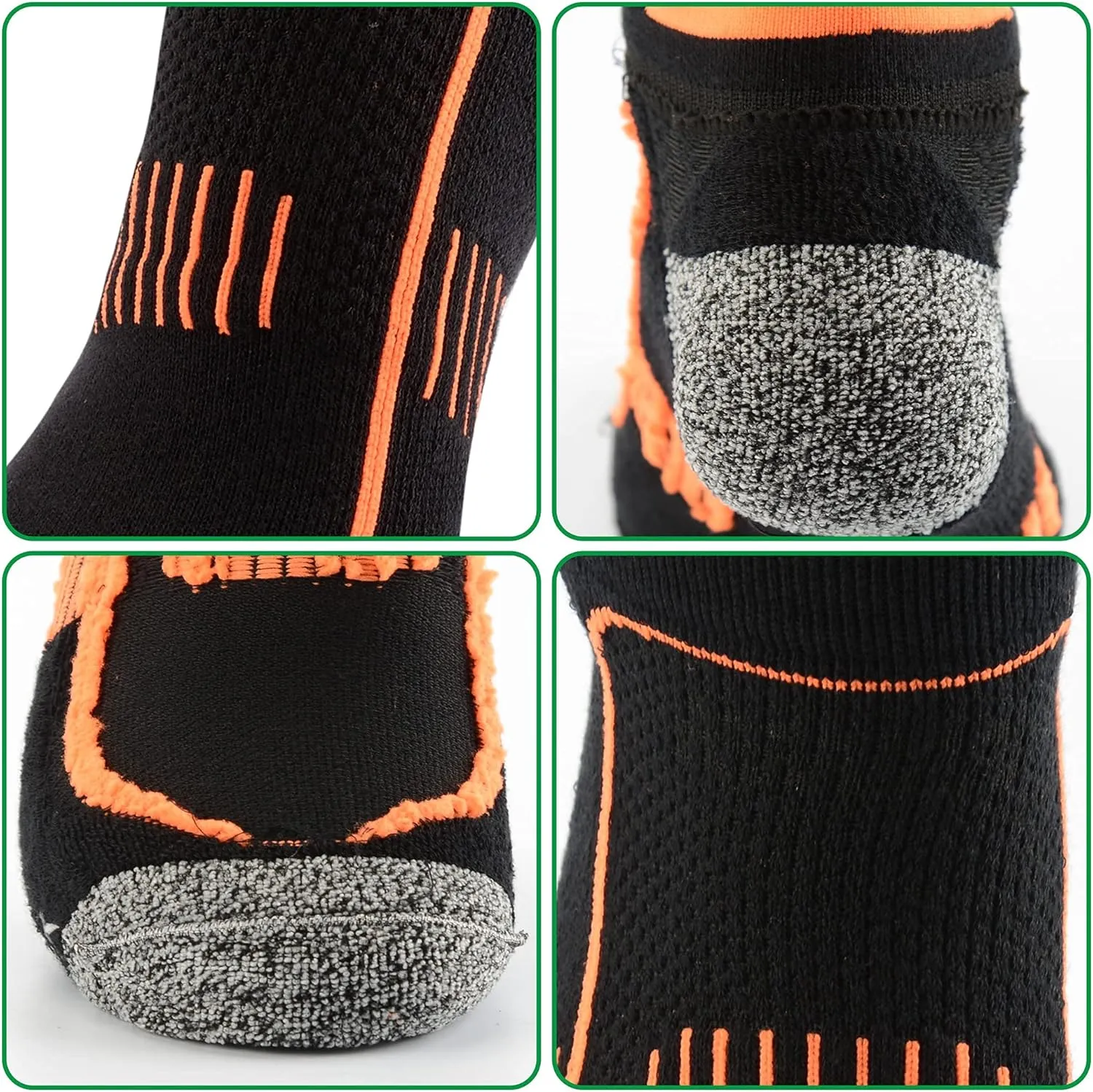 Men's Cushioned Anti Odor Blister Proof Quarter Crew Low Cut Compression Running Trekking Socks