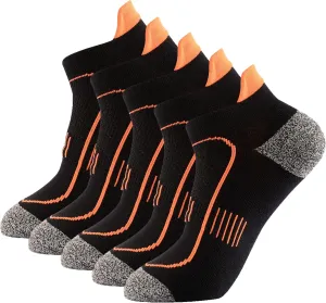 Men's Cushioned Anti Odor Blister Proof Quarter Crew Low Cut Compression Running Trekking Socks