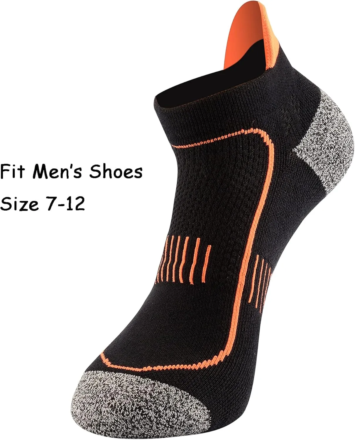 Men's Cushioned Anti Odor Blister Proof Quarter Crew Low Cut Compression Running Trekking Socks