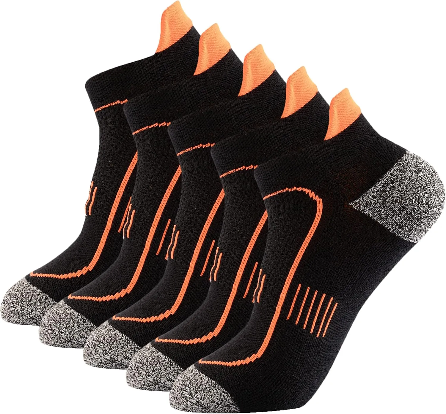 Men's Cushioned Anti Odor Blister Proof Quarter Crew Low Cut Compression Running Trekking Socks
