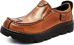 Men's Dress Loafers, Lightweight Comfortable Driving Shoe, Non Slip Casual Business Leather Shoes for Walking Office