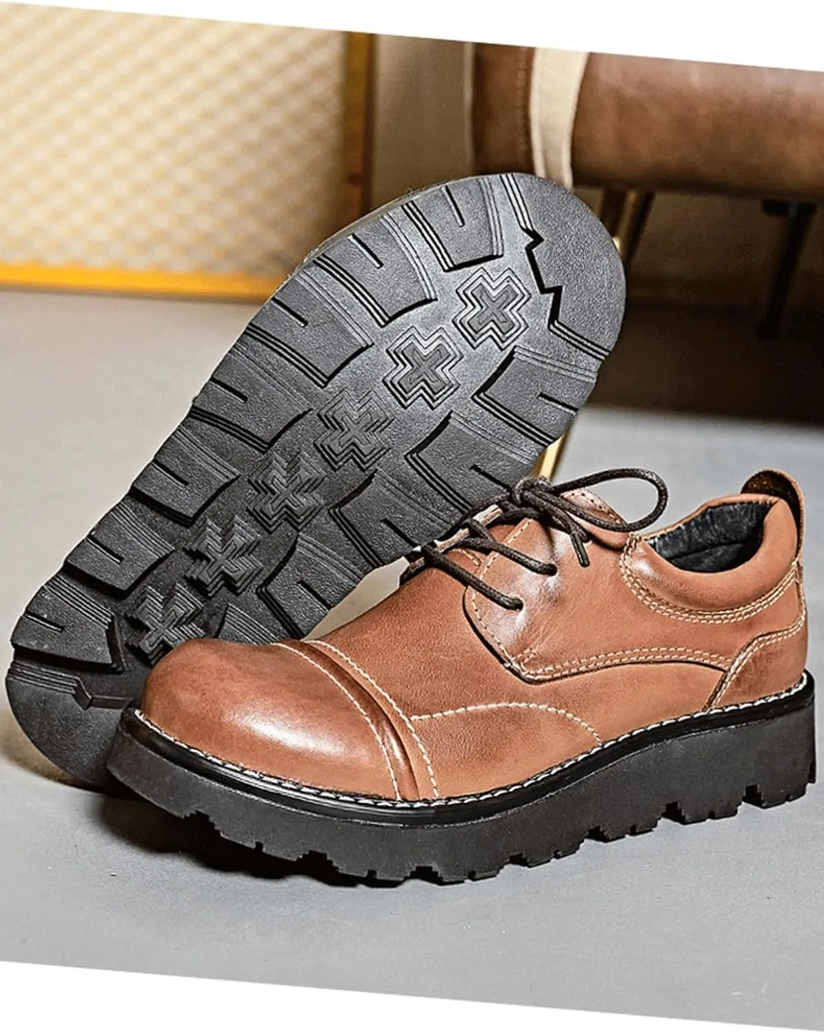 Men's Dress Loafers, Lightweight Comfortable Driving Shoe, Non Slip Casual Business Leather Shoes for Walking Office