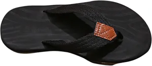 Mens Flip Flops Arch Support Waterproof Open Toe Summer Beach Leather Thong Sandals Cushion Slip on Slippers