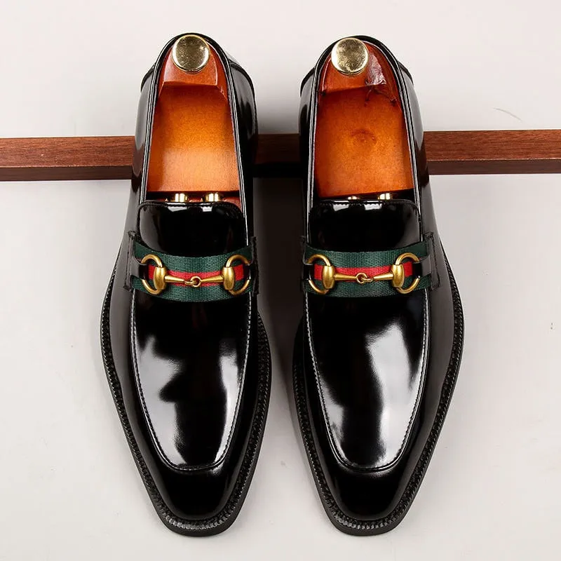 Men's formal wear leather shoes, derby shiny surface