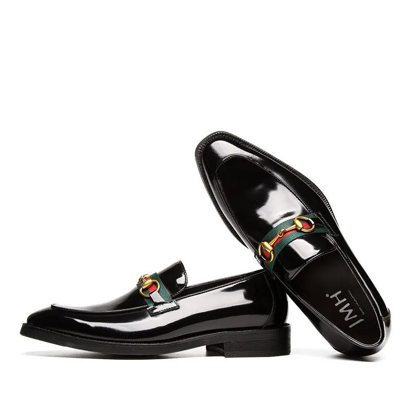 Men's formal wear leather shoes, derby shiny surface