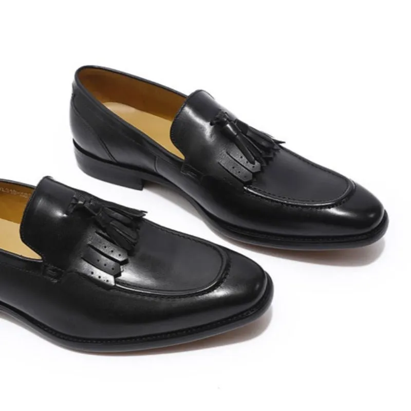 Men's Genuine Cowhide Leather Tassel Loafers