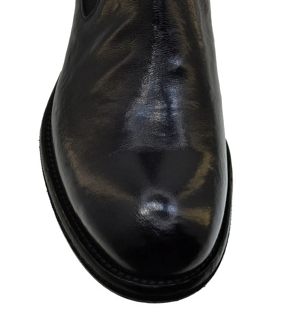 Men's Italian Shoes Jo Ghost 2816 Black Leather Chelsea Boots