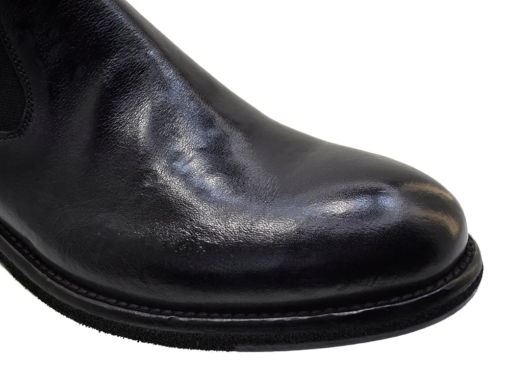 Men's Italian Shoes Jo Ghost 2816 Black Leather Chelsea Boots