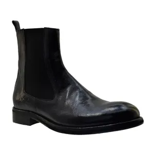 Men's Italian Shoes Jo Ghost 2816 Black Leather Chelsea Boots