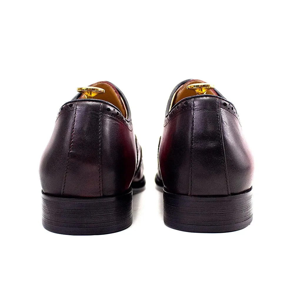 Men's Italian Style Calfskin Genuine Leather Oxford Dress Shoes