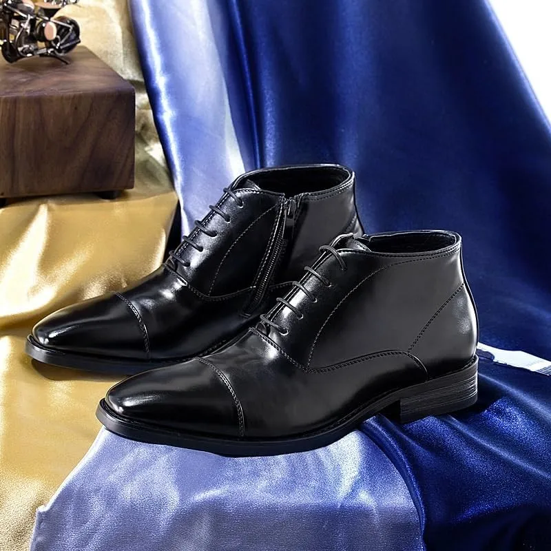 Men's Lace-up Casual -Foot Loafers Soft Sole Lightweight Leather Lining Shoes Non-Slip Suitable Oxford Dress Shoes