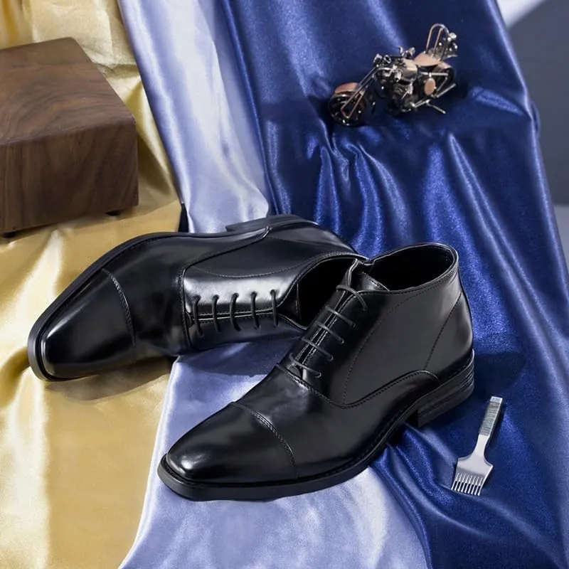 Men's Lace-up Casual -Foot Loafers Soft Sole Lightweight Leather Lining Shoes Non-Slip Suitable Oxford Dress Shoes