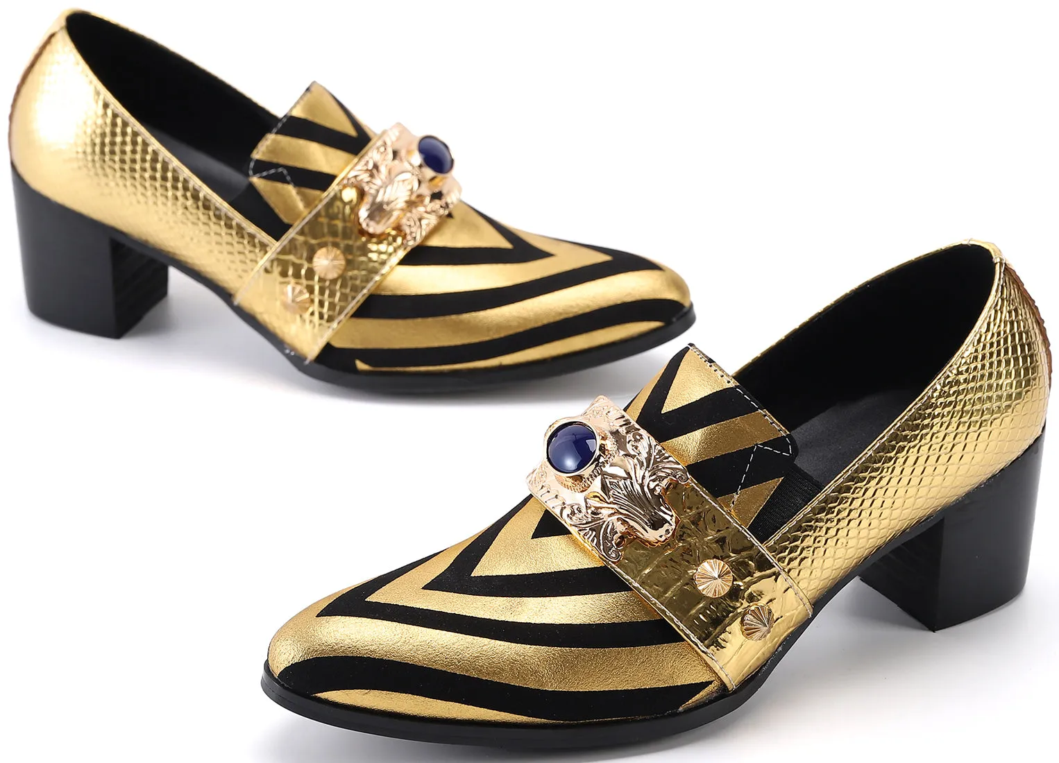 Men's Leather Jewelry Opera Pumps