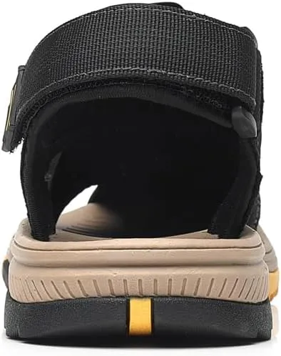 Men's Leather Sport Sandals Summer Outdoor Adjustable Casual Water Walking Shoes