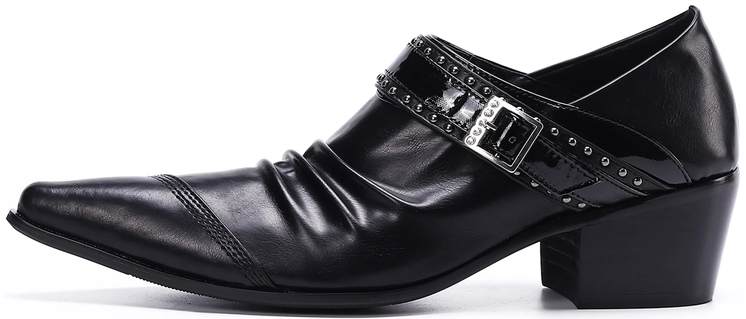 Men's Monk Strap Rivet Leather Opera Pumps