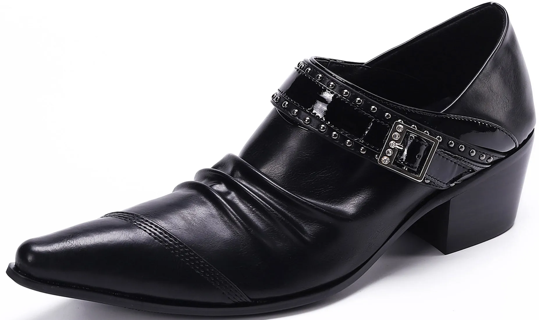 Men's Monk Strap Rivet Leather Opera Pumps