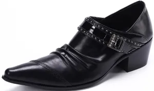 Men's Monk Strap Rivet Leather Opera Pumps