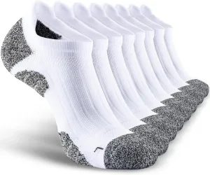 Men's No Show Compression Athletic Socks, Cushioned for Running Hiking