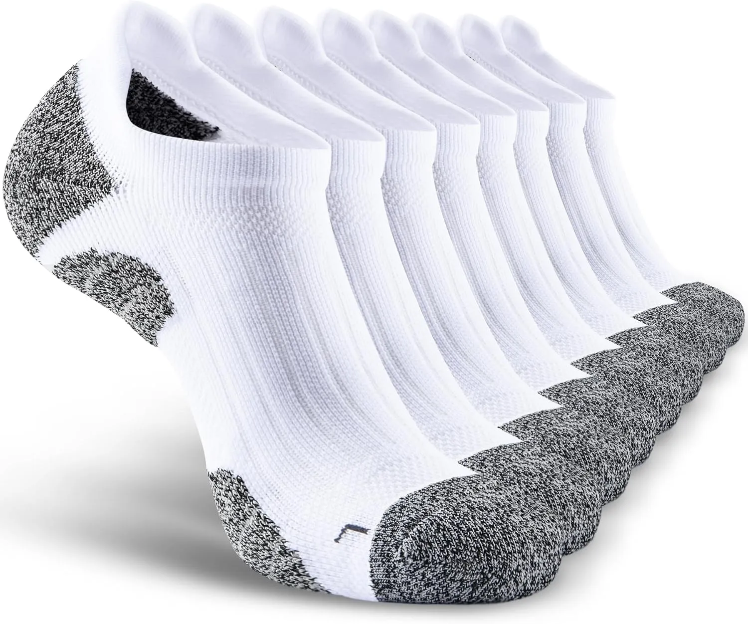 Men's No Show Compression Athletic Socks, Cushioned for Running Hiking