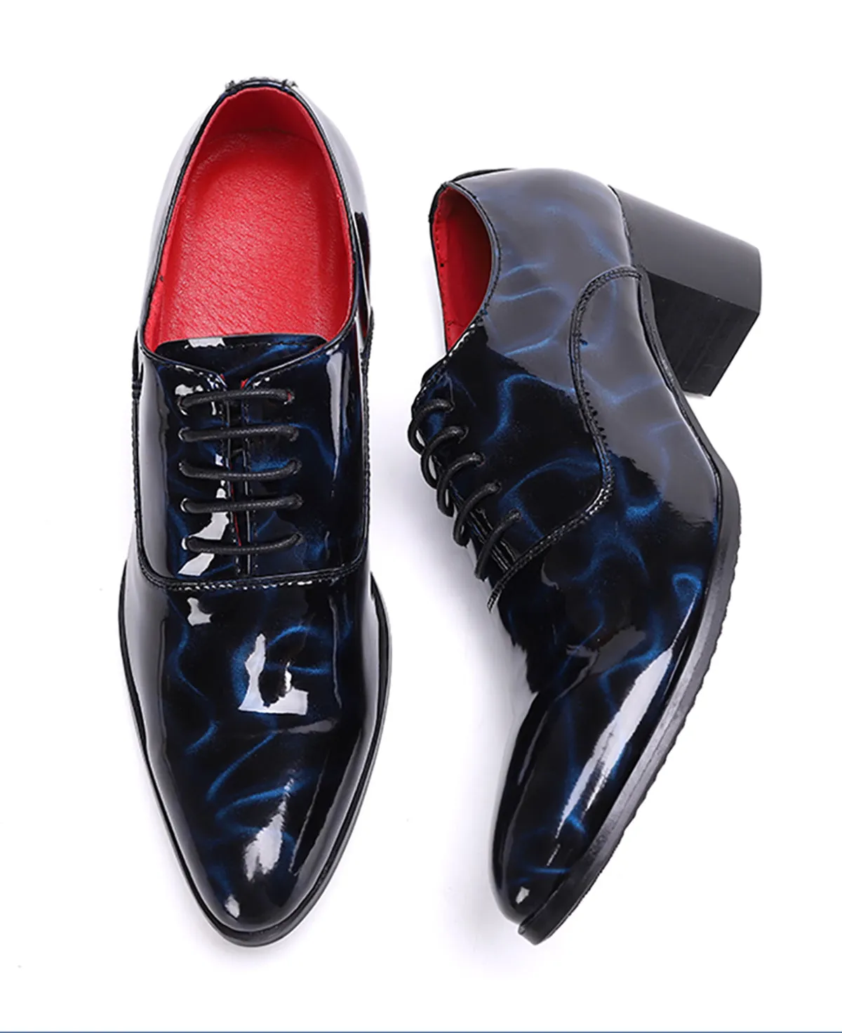Men's Patent Leather Lace-Up Opera Pumps