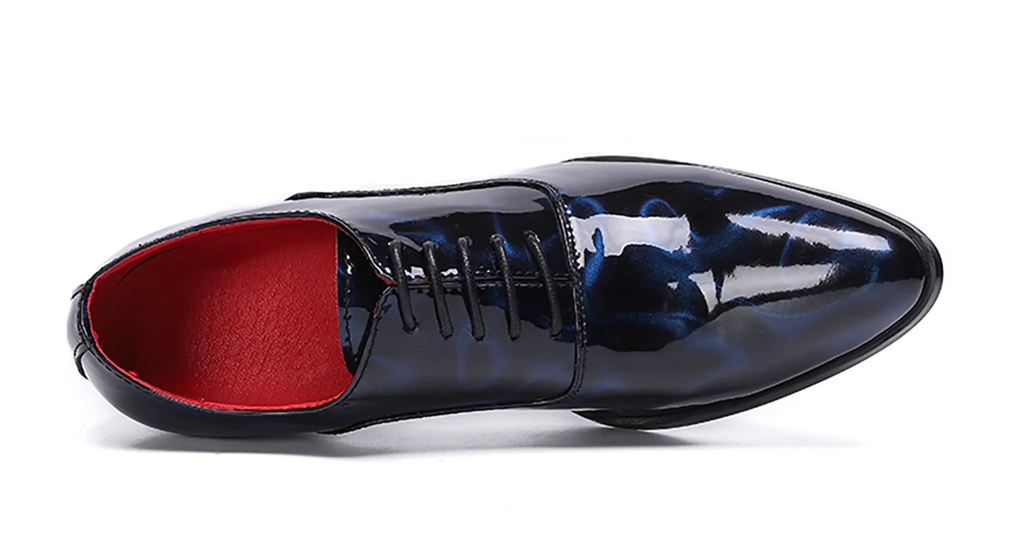 Men's Patent Leather Lace-Up Opera Pumps