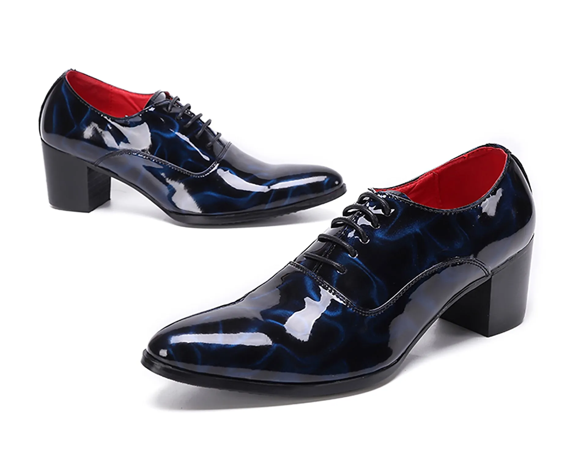 Men's Patent Leather Lace-Up Opera Pumps
