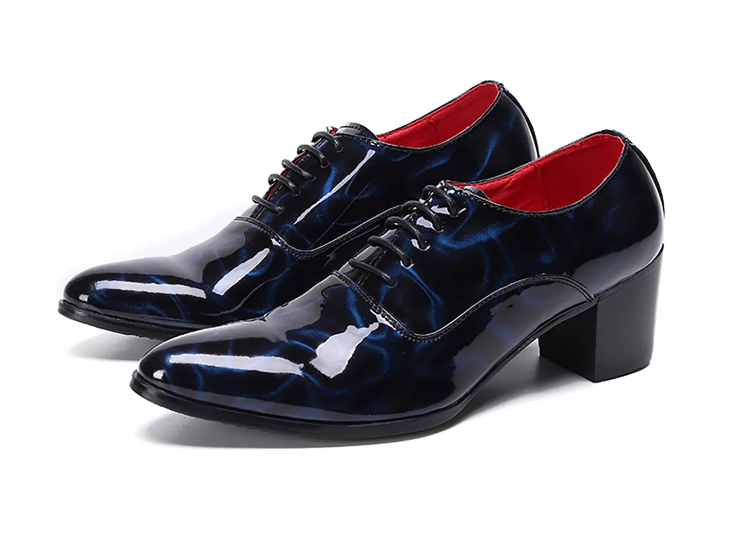 Men's Patent Leather Lace-Up Opera Pumps