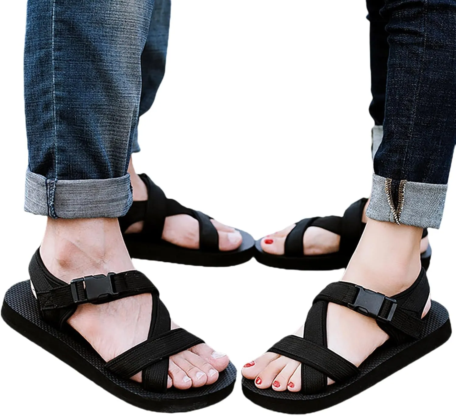 Men's Sandals Arch Support Walking Breathable Beach Sandals Orthopedic Recovery Sports Sandals with Adjustable Strap