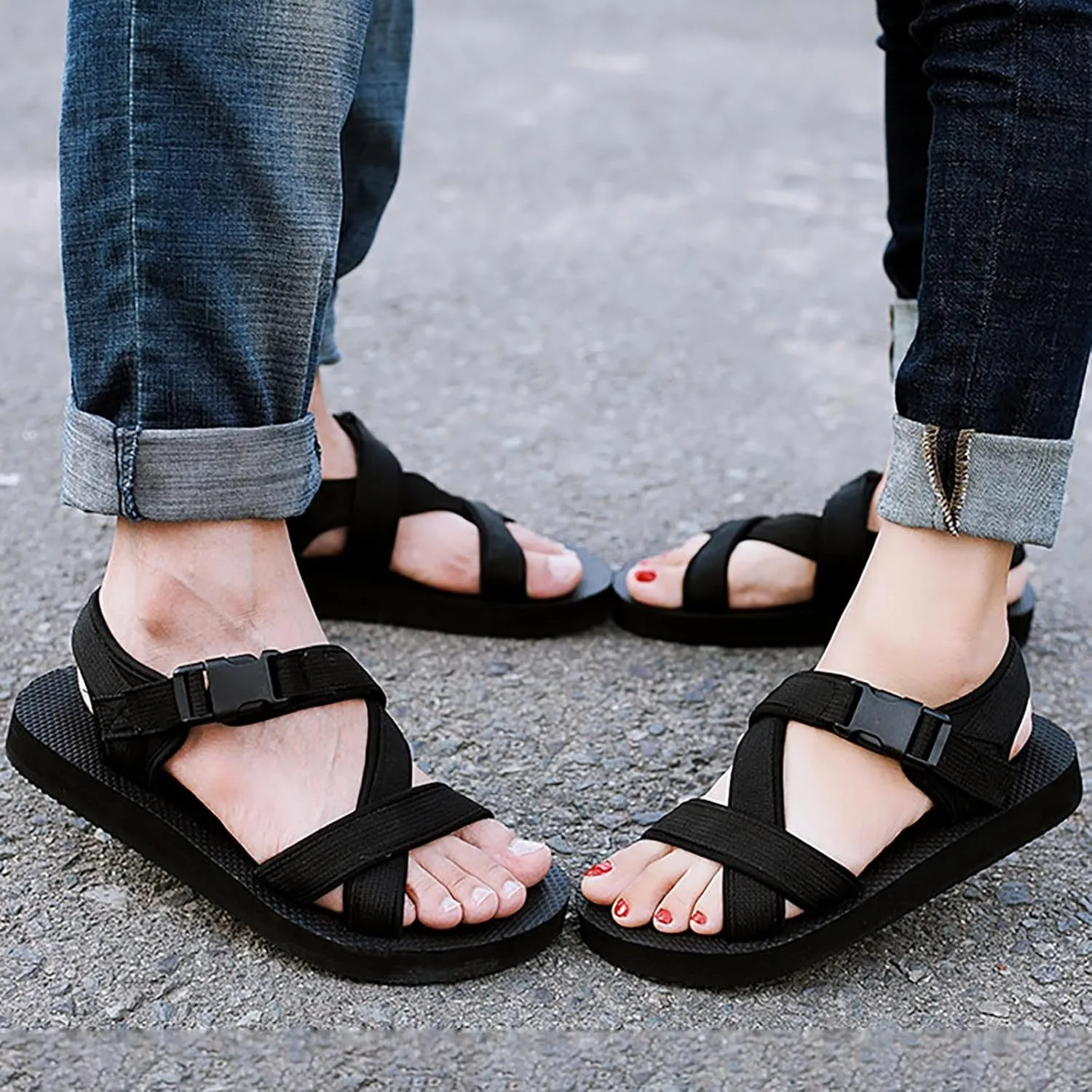 Men's Sandals Arch Support Walking Breathable Beach Sandals Orthopedic Recovery Sports Sandals with Adjustable Strap
