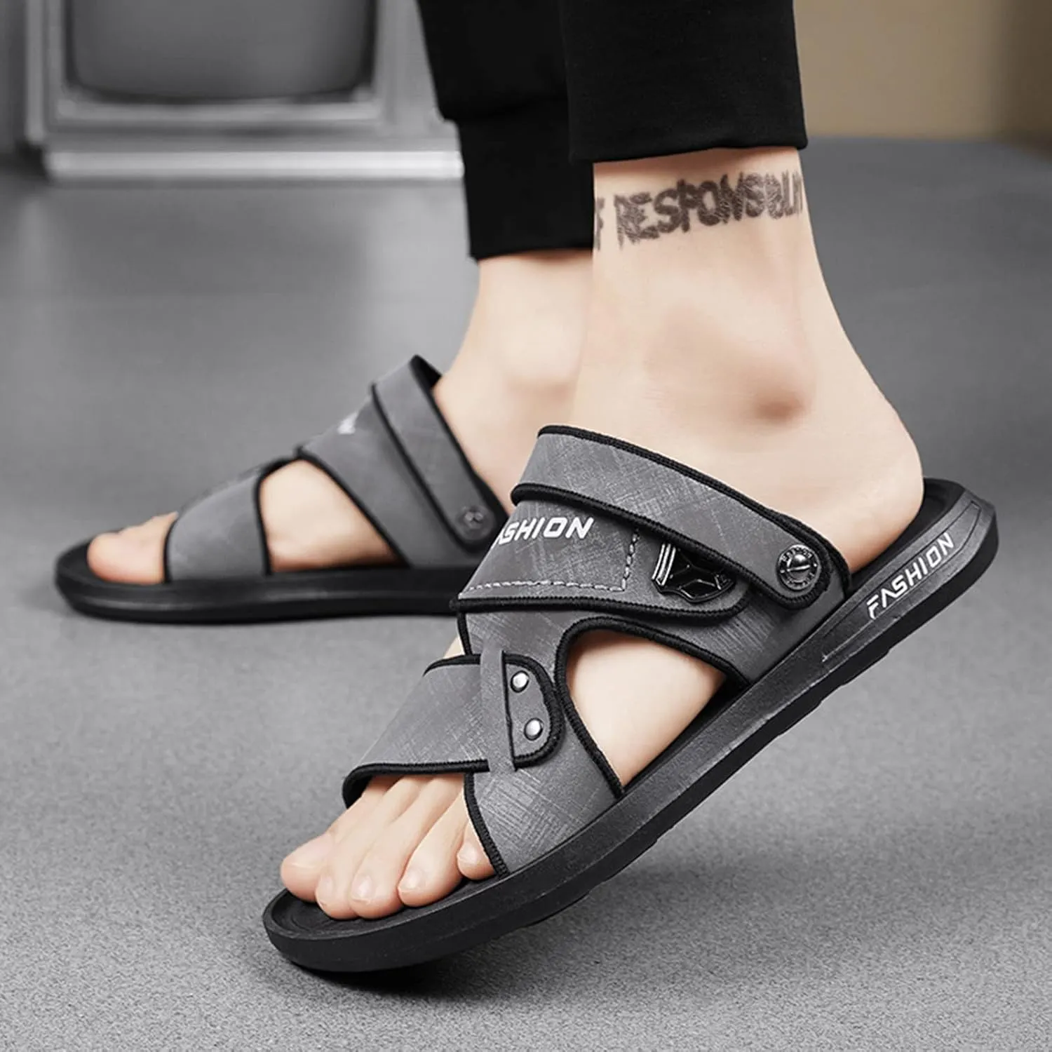 Mens Sandals Sandal Men Mens Beach Sandals Casual Non Slip Open Toe Adjustable Straps Beach Sandal