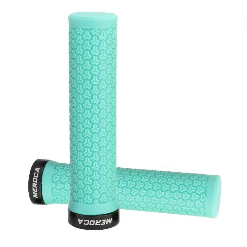 MEROCA 2Pcs Rubber Bicycle Grip 22.2mm Handlebar Non-slip Grip For Mountain Bike