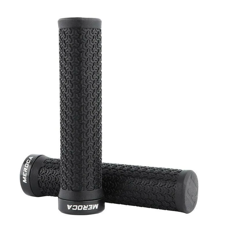 MEROCA 2Pcs Rubber Bicycle Grip 22.2mm Handlebar Non-slip Grip For Mountain Bike