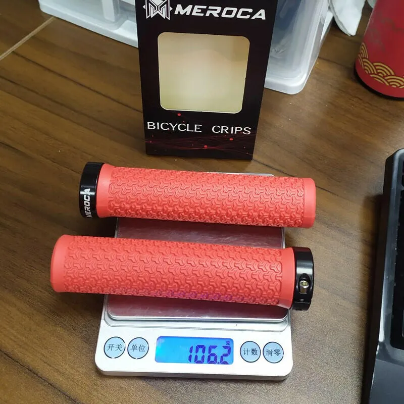 MEROCA 2Pcs Rubber Bicycle Grip 22.2mm Handlebar Non-slip Grip For Mountain Bike