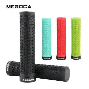 MEROCA 2Pcs Rubber Bicycle Grip 22.2mm Handlebar Non-slip Grip For Mountain Bike
