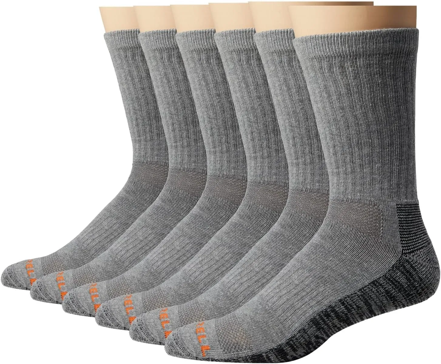 Merrell Men's and Women's Durable Everyday Work Crew Socks-3 & 6 Pair Packs-Unisex Arch Support and Anti-Odor Cotton